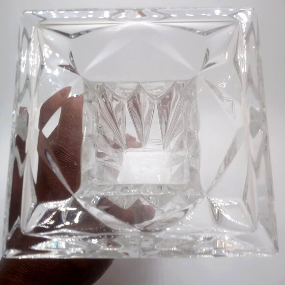 Quad Prism Candle Holder Vase Pillar Pedestal Reversible Clear Crystal 7" Vase - Picture 7 of 10